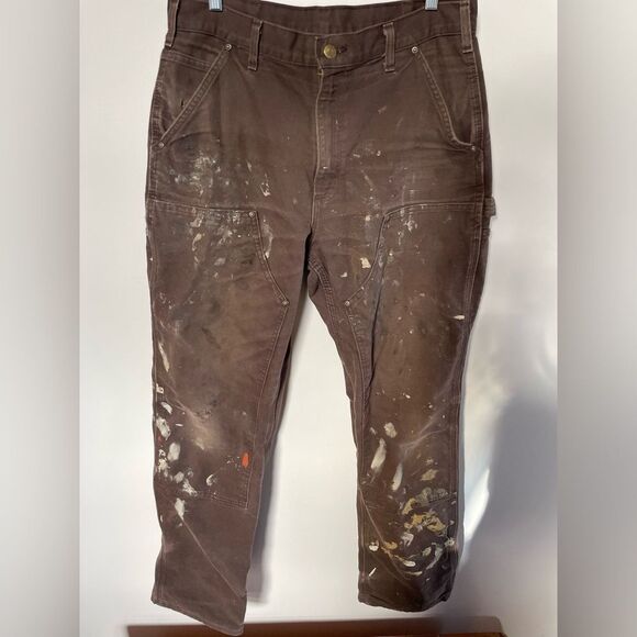 Carhartt Original Fit Work Pants Paint Splattered - Picture 2 of 6